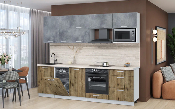 Кухонный гарнитур Интерлиния Мила Лайт 2.6-ПМ4 