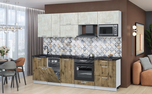 Кухонный гарнитур Интерлиния Мила Лайт 2.6-ПМ4 