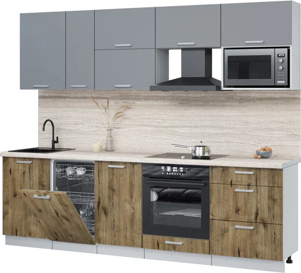 Кухонный гарнитур Интерлиния Мила Лайт 2.6-ПМ4  - фото