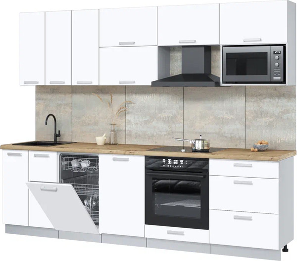 Кухонный гарнитур Интерлиния Мила Лайт 2.7-ПМ4  - фото