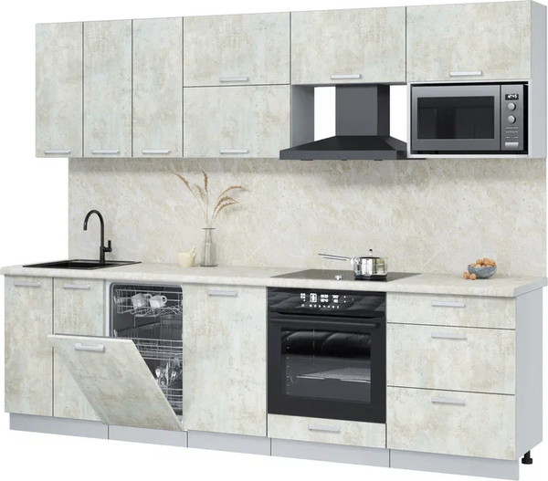 Кухонный гарнитур Интерлиния Мила Лайт 2.7-ПМ4  - фото