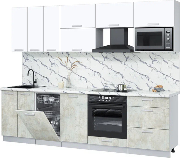 Кухонный гарнитур Интерлиния Мила Лайт 2.7-ПМ4  - фото