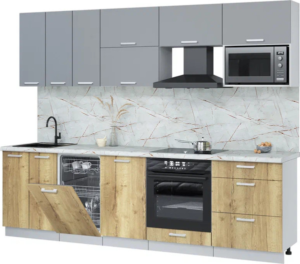 Кухонный гарнитур Интерлиния Мила Лайт 2.7-ПМ4 - фото