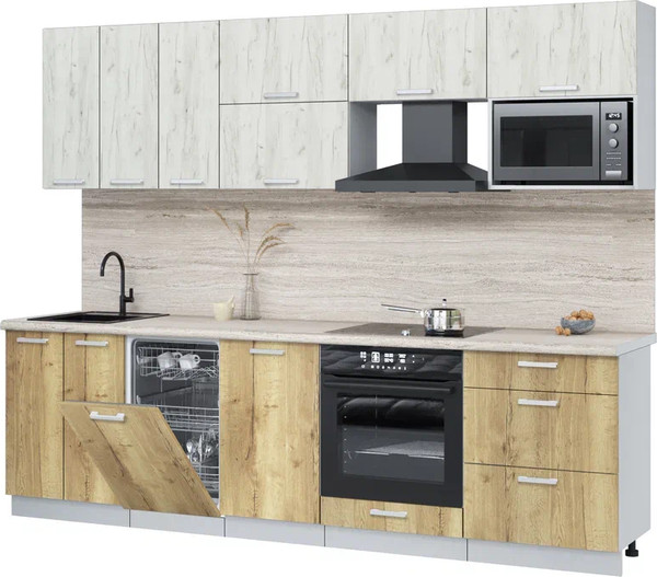 Кухонный гарнитур Интерлиния Мила Лайт 2.7-ПМ4  - фото