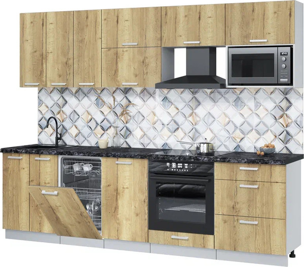 Кухонный гарнитур Интерлиния Мила Лайт 2.7-ПМ4  - фото