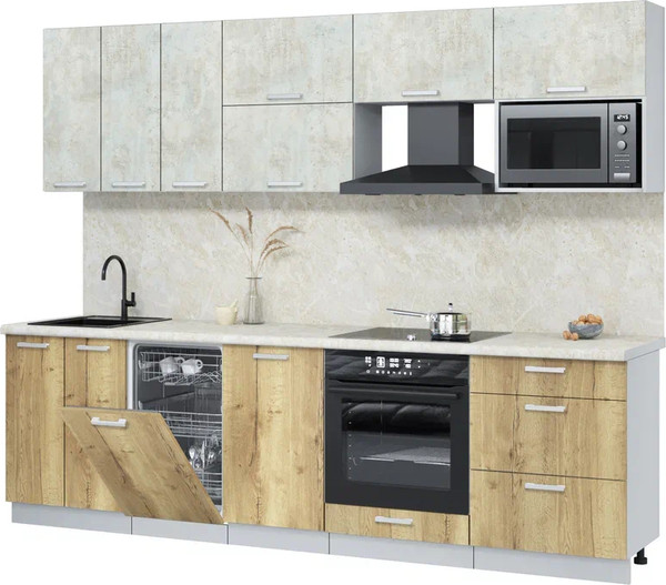 Кухонный гарнитур Интерлиния Мила Лайт 2.7-ПМ4  - фото