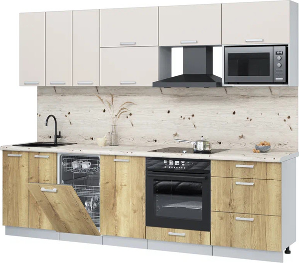 Кухонный гарнитур Интерлиния Мила Лайт 2.7-ПМ4  - фото