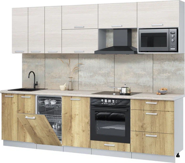 Кухонный гарнитур Интерлиния Мила Лайт 2.7-ПМ4  - фото