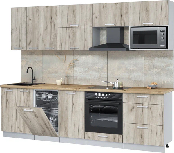 Кухонный гарнитур Интерлиния Мила Лайт 2.7-ПМ4  - фото