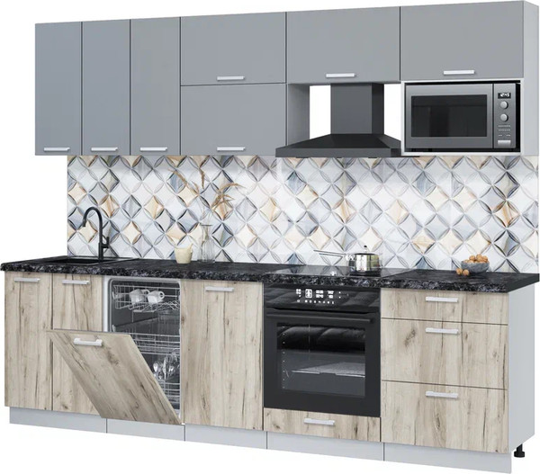 Кухонный гарнитур Интерлиния Мила Лайт 2.7-ПМ4  - фото