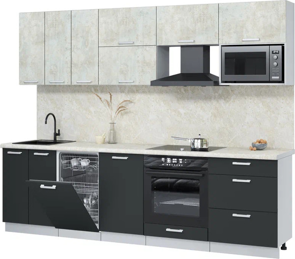 Кухонный гарнитур Интерлиния Мила Лайт 2.7-ПМ4  - фото