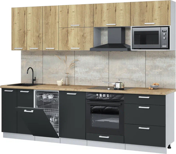 Кухонный гарнитур Интерлиния Мила Лайт 2.7-ПМ4  - фото