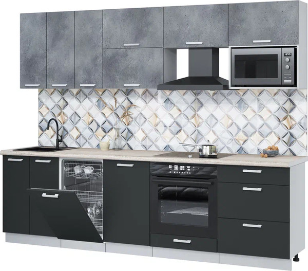 Кухонный гарнитур Интерлиния Мила Лайт 2.7-ПМ4  - фото