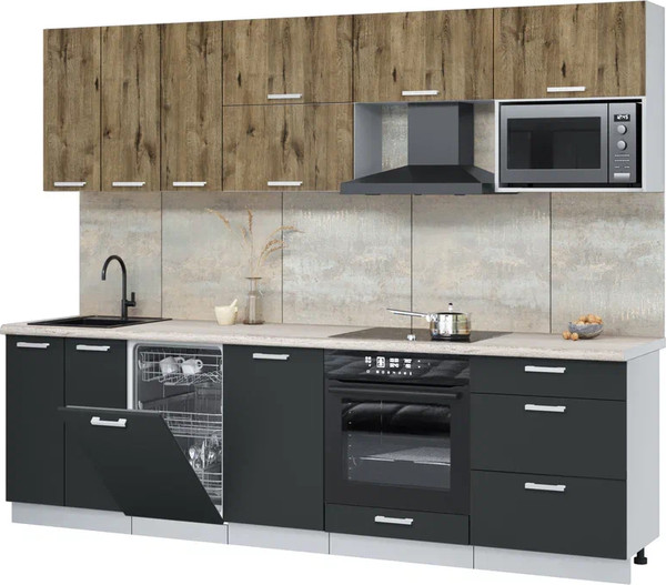 Кухонный гарнитур Интерлиния Мила Лайт 2.7-ПМ4  - фото