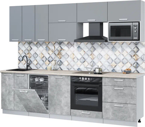 Кухонный гарнитур Интерлиния Мила Лайт 2.7-ПМ4  - фото