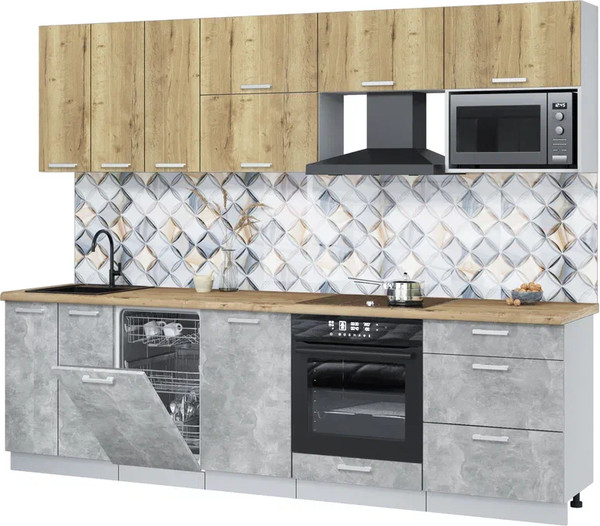 Кухонный гарнитур Интерлиния Мила Лайт 2.7-ПМ4  - фото