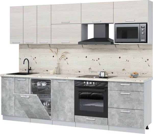 Кухонный гарнитур Интерлиния Мила Лайт 2.7-ПМ4  - фото