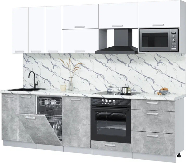 Кухонный гарнитур Интерлиния Мила Лайт 2.7-ПМ4  - фото