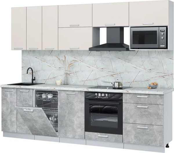 Кухонный гарнитур Интерлиния Мила Лайт 2.7-ПМ4  - фото