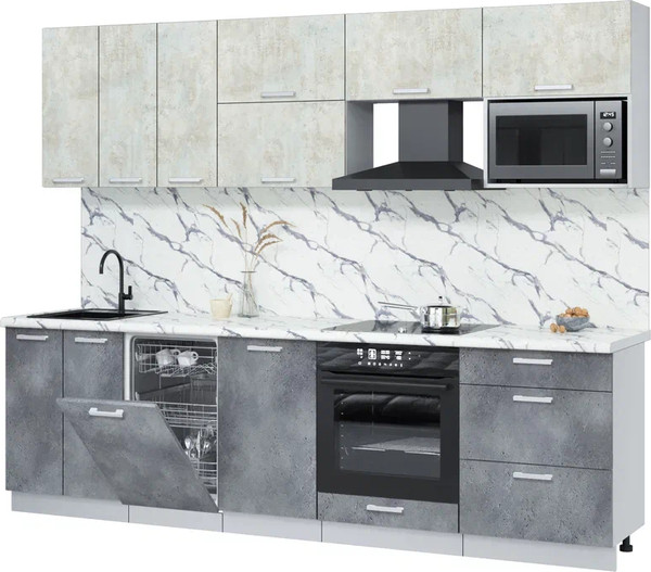 Кухонный гарнитур Интерлиния Мила Лайт 2.7-ПМ4  - фото