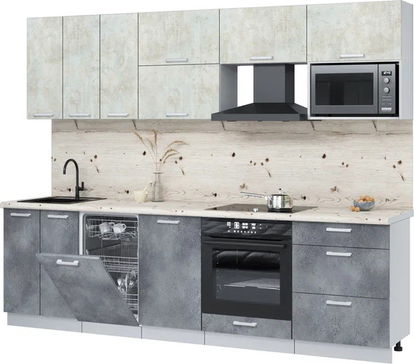 Кухонный гарнитур Интерлиния Мила Лайт 2.7-ПМ4  - фото