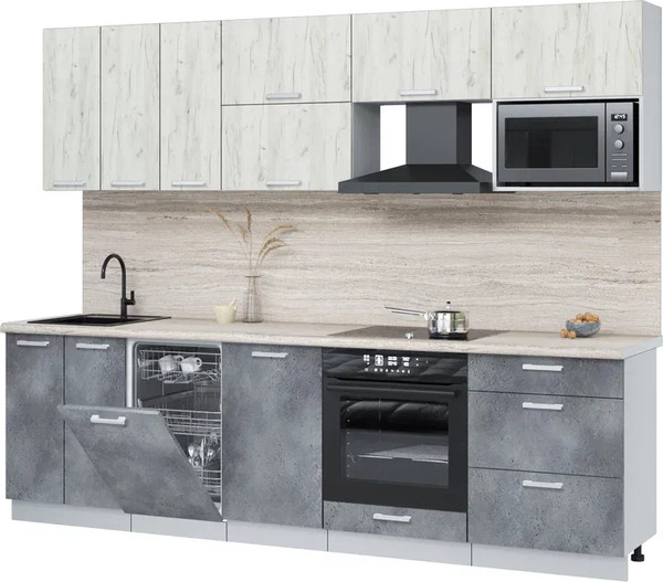 Кухонный гарнитур Интерлиния Мила Лайт 2.7-ПМ4  - фото