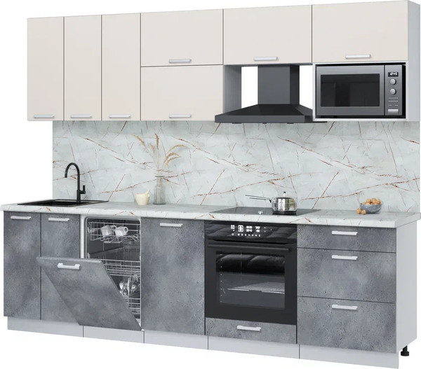 Кухонный гарнитур Интерлиния Мила Лайт 2.7-ПМ4  - фото