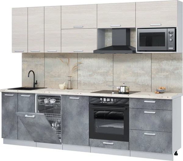 Кухонный гарнитур Интерлиния Мила Лайт 2.7-ПМ4  - фото