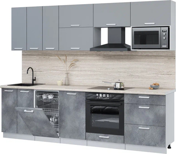 Кухонный гарнитур Интерлиния Мила Лайт 2.7-ПМ4  - фото