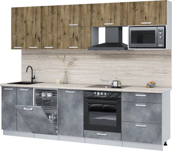 Кухонный гарнитур Интерлиния Мила Лайт 2.7-ПМ4  - фото