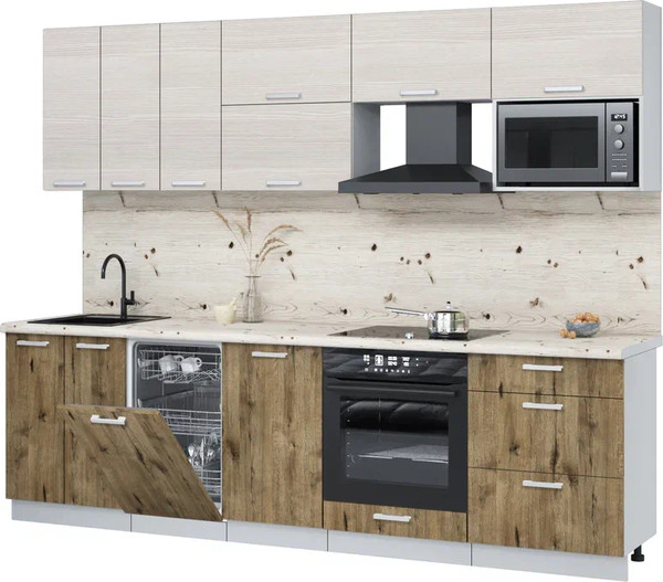 Кухонный гарнитур Интерлиния Мила Лайт 2.7-ПМ4  - фото