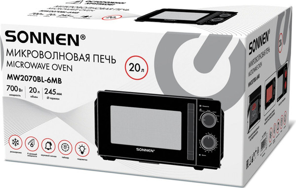 Микроволновая печь Sonnen MW2070BL-6MB / 454983 (черный)