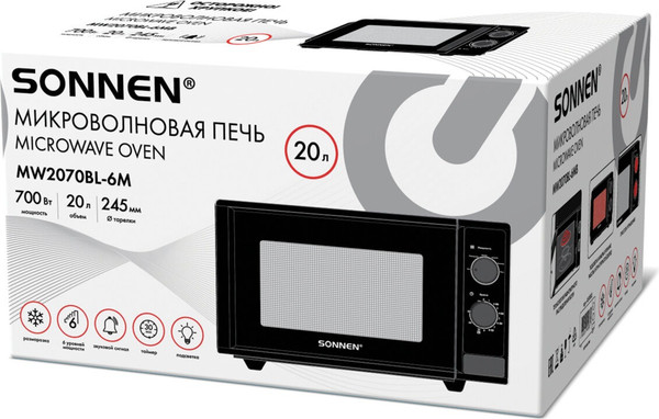 Микроволновая печь Sonnen MW2070BL-6M / 454984 (черный)