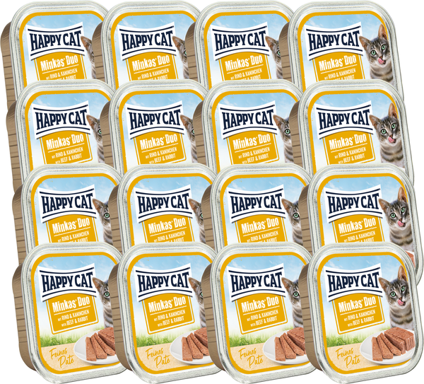 Влажный корм для кошек Happy Cat Minkas Duo Паштет из говядины и кролика - фото