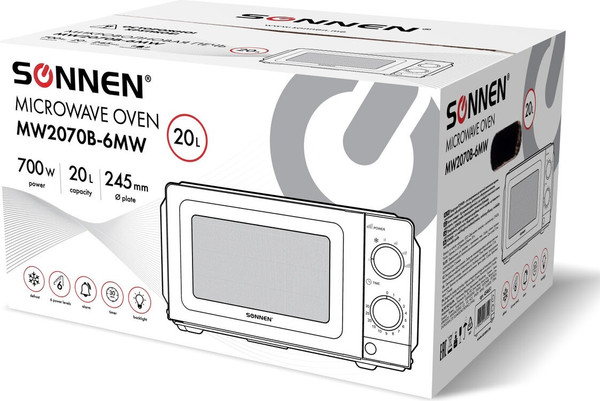 Микроволновая печь Sonnen MW2070B-6MW / 454651 (белый)