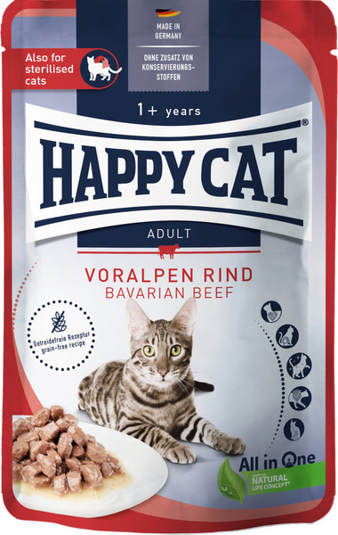 Влажный корм для кошек Happy Cat Voralpen Rind говядина - фото
