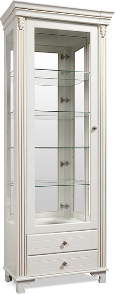 Шкаф с витриной ФорестДекоГрупп Бьянка 1 дверный - фото