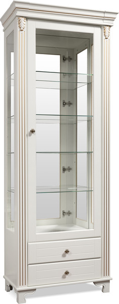 Шкаф с витриной ФорестДекоГрупп Бьянка 1 дверный - фото