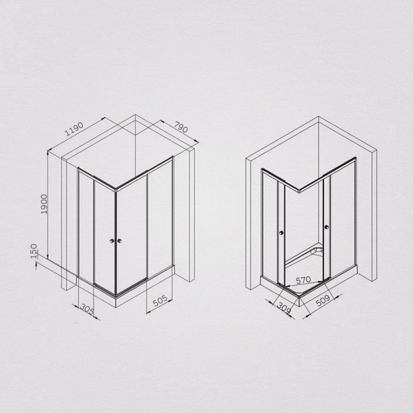 Душевой уголок AM.PM X-joy 120x80 / W94G-403-120280-MT1K