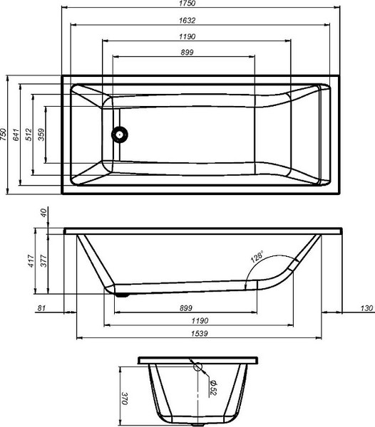 Ванна акриловая AM.PM Gem W93A-175-075W-A