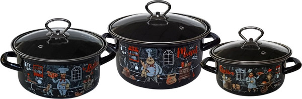 Набор кастрюль КМЗ Бергамо-1-Экстра стиль / 51904 - фото