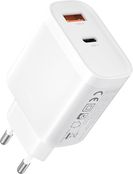Адаптер питания сетевой XO L116 PD30WQC18W 1USB-C+1USB-A - фото