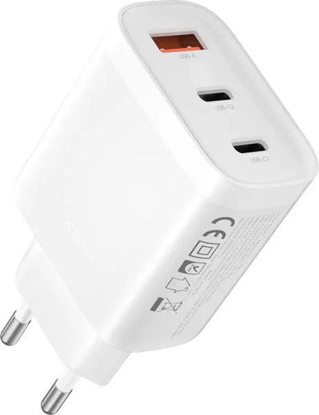 Адаптер питания сетевой XO L117 PD45W/QC18W 2USB-C+1USB-A