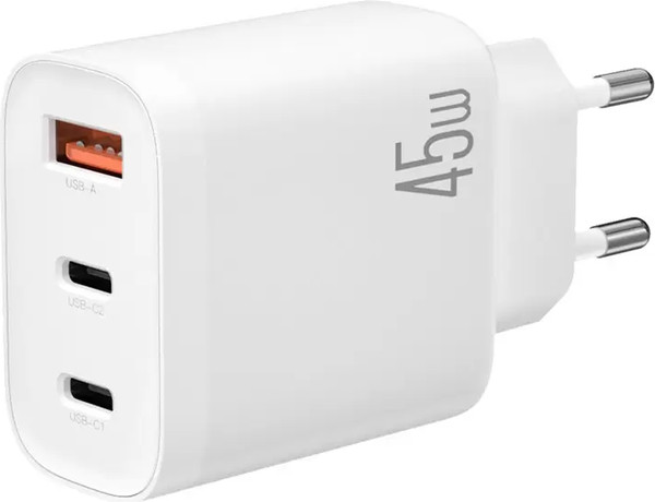 Адаптер питания сетевой XO L117 PD45W/QC18W 2USB-C+1USB-A