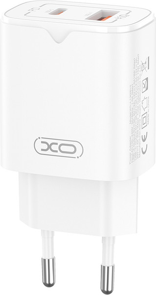 Адаптер питания сетевой XO L130 PD30W/QC18W 1USB-C+1USB-A