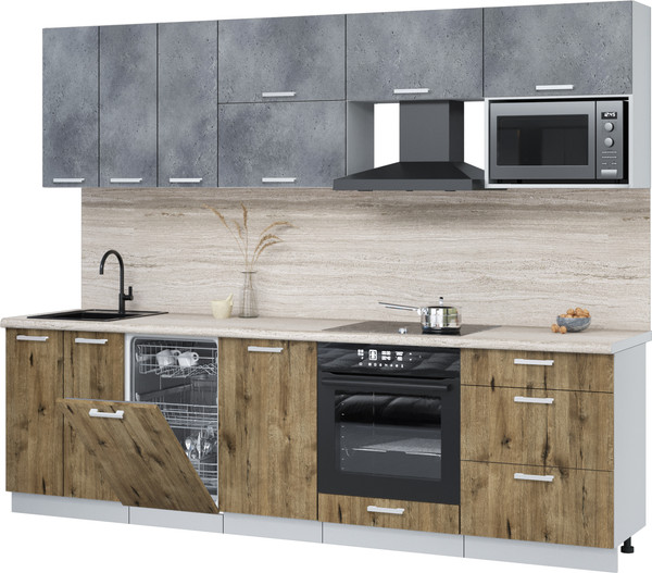 Кухонный гарнитур Интерлиния Мила Лайт 2.7-ПМ4  - фото