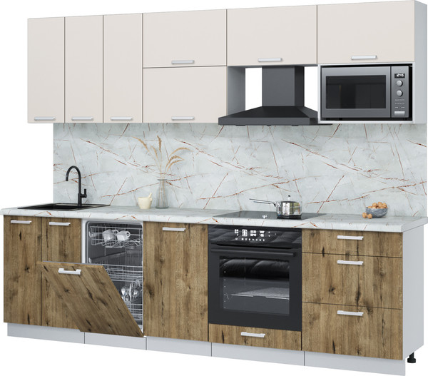 Кухонный гарнитур Интерлиния Мила Лайт 2.7-ПМ4  - фото