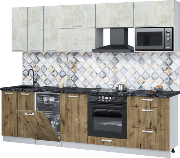 Кухонный гарнитур Интерлиния Мила Лайт 2.7-ПМ4  - фото