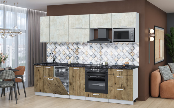 Кухонный гарнитур Интерлиния Мила Лайт 2.7-ПМ4 