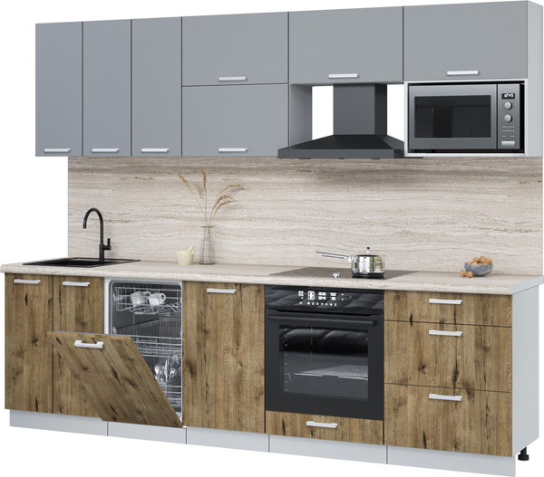 Кухонный гарнитур Интерлиния Мила Лайт 2.7-ПМ4  - фото
